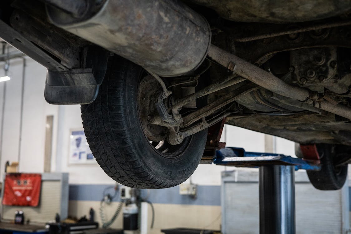 a vehicle undergoing regular maintenance